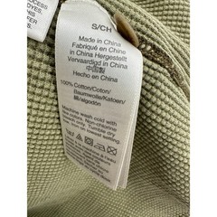 Wallace & Barnes Mens Small Olive Green Waffle Knit Henley Long Sleeve Shirt
