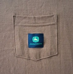 John Deere Workwear Pocket T-Shirt Logo 100% Cotton Farm Utility Tee Size Medium