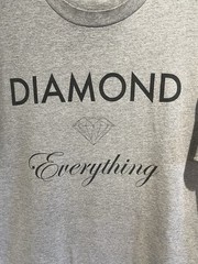 Diamond Supply Co Mens T-Shirt Medium Gray Red Script Logo OG Classic Skateboard
