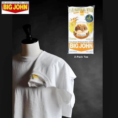 BIG JOHN 2 PACK T-SHIRT Short sleeves White only Made in Japan