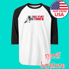 AMA Pro Racing Flat Track Men’s Raglan White Black Size S to 2XL