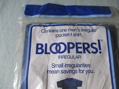 VINTAGE 1988 Fruit Of The Loom Bloopers Men L Dark Blue Pocket T-Shirt Sleveless
