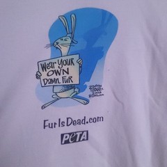 VTG PETA Fur Is Dead Animal Rights Piraro Art Tee Medium