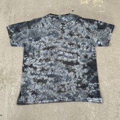 80s Devil Comic Themed Tie Dye black and grey Cotton Crewneck shirt M