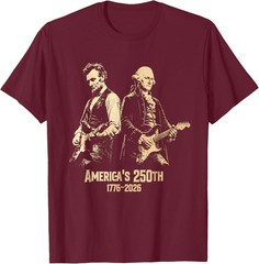 George Washington Lincoln Playing Guitar Abe Lincoln 250th T-Shirt