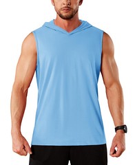 Men’s Casual Workout Hoodie Tank Gym Cotton Sleeveless Quick Dry Muscle T-Shirts