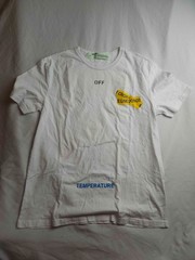 Off-White Temperature Fire Line Do Not Cross T-Shirt Men Medium Urban Streetwear