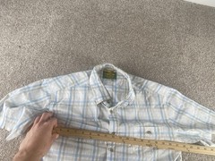 Marsh Wear Pocket Shirt Ride the Tide Fish Southern Mens M Blue/Beige Nylon/Poly