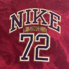 2010s Nike Athletic Department T Shirt Mens XL Red Maroon Bleach Dye ‘72 Classic