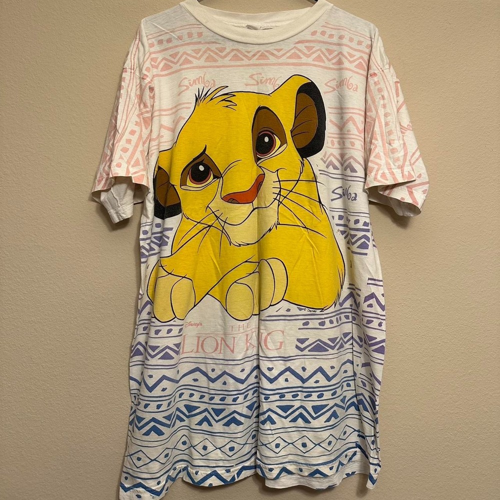Vintage Disney The Lion King Simba Tribal AOP Tee (RARE) Size: One Size Fits All