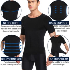 Men’s Body Shaper Toning Shirt Ultra Durable Vest Compression Slimming Underwear