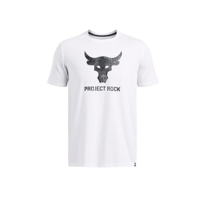 NEW Under Armour x Project Rock Men’s L Payoff Bull White T-Shirt 1383191-100