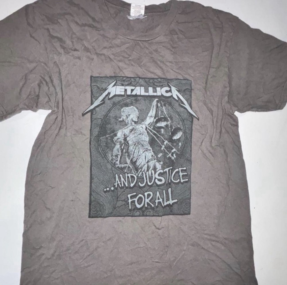 Metallica Justice For All Gray Graphic Tshirt