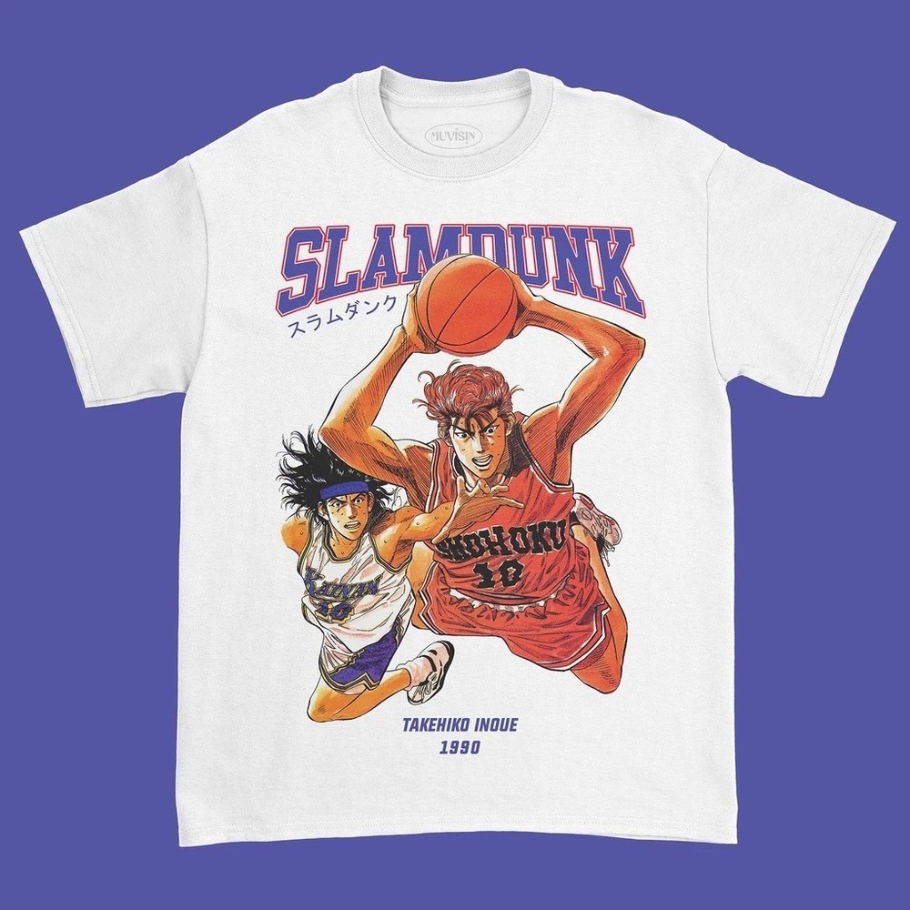 Retro Slam Dunk Anime Graphic Tee Unisex Short Sleeve Shirt S-5XL