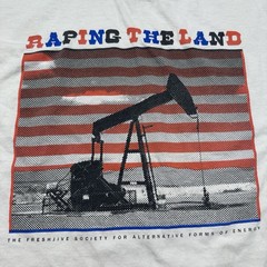 Vintage Freshjive Anti Drilling Oil T Shirt Mens M White Big Oil Protest Eco