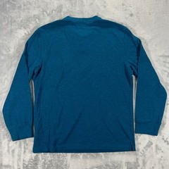 UNTUCKit Grassi Henley Shirt Mens Small Teal Blue Long Sleeve Cotton Blend