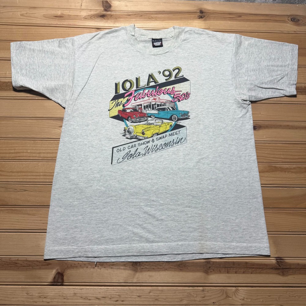 Vintage 1992 Iola Wisconsin Car Show Chevrolet Truck Graphic T-Shirt USA – XL
