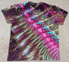 Handmade Ice Tie Dye T-Shirt XL Mens Womens Soft Cotton Plum Green Rolled