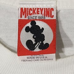 Walt Disney World 25 Mens White Shirt Smal Mickey Goofy Aladin Simba USA Made