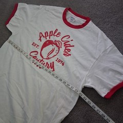 Vintage Apple Cider Century Ringer T-Shirt Est. 1974 Three Oaks MI Cycling XL