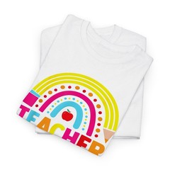 Teacher Life Pencil Apple Rainbow Hearts T-Shirt