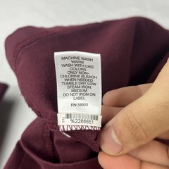 Cremieux Slim Fit Mens L Burgundy Long Sleeve T-Shirt Cotton Spandex Logo 38