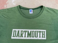 True Vtg 80s 90s Dartmouth College Single Stitch Russell T Shirt Sz Xl Green USA