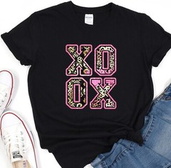 XOXO Shirt, Gift for her, Valentines Day Tee, Lover Shirt, Leopard Pattern Shirt