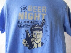 10 Cent Beer Night & Cleveland Stadium Ohio June 1974 Lt Blue T-Shirt S-3XL NEW
