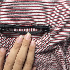 Mecca USA Shirt Mens XL Red Striped V-Neck Chest Pocket Zipper Tee Cotton Jersey