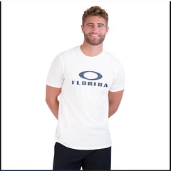 Oakley Destination Ellipse Tee T Shirt Large White Graphic Florida Casual Cotton