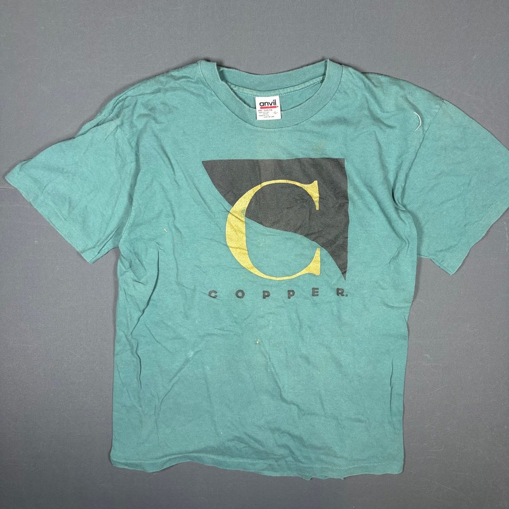 Vintage 90s Copper Mountain Colorado Ski Green T Shirt Anvil Mens Large Y2K