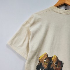 Vintage 80s Native Americans on Buffalo Beige Tshirt Fruit of the Loom Size XL