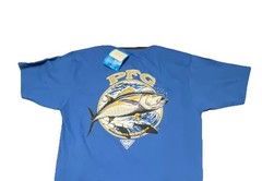 Columbia Men’s blue M PFG Fish Graphic Logo Crew Neck Short Sleeve T-Shirt