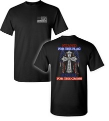 Stand For The Flag, Kneel For The Cross Screen Printed Graphic Unisex Shirt