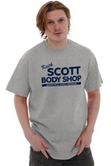 Keith Scott Body Shop Service and Repair Womens or Mens Crewneck T Shirt Tee