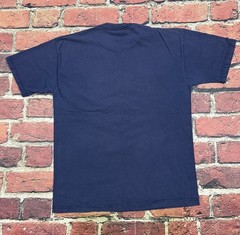 Vintage Walmart Smiley Face Fireworks Graphic Navy Blue T Shirt 2000 Medium USA