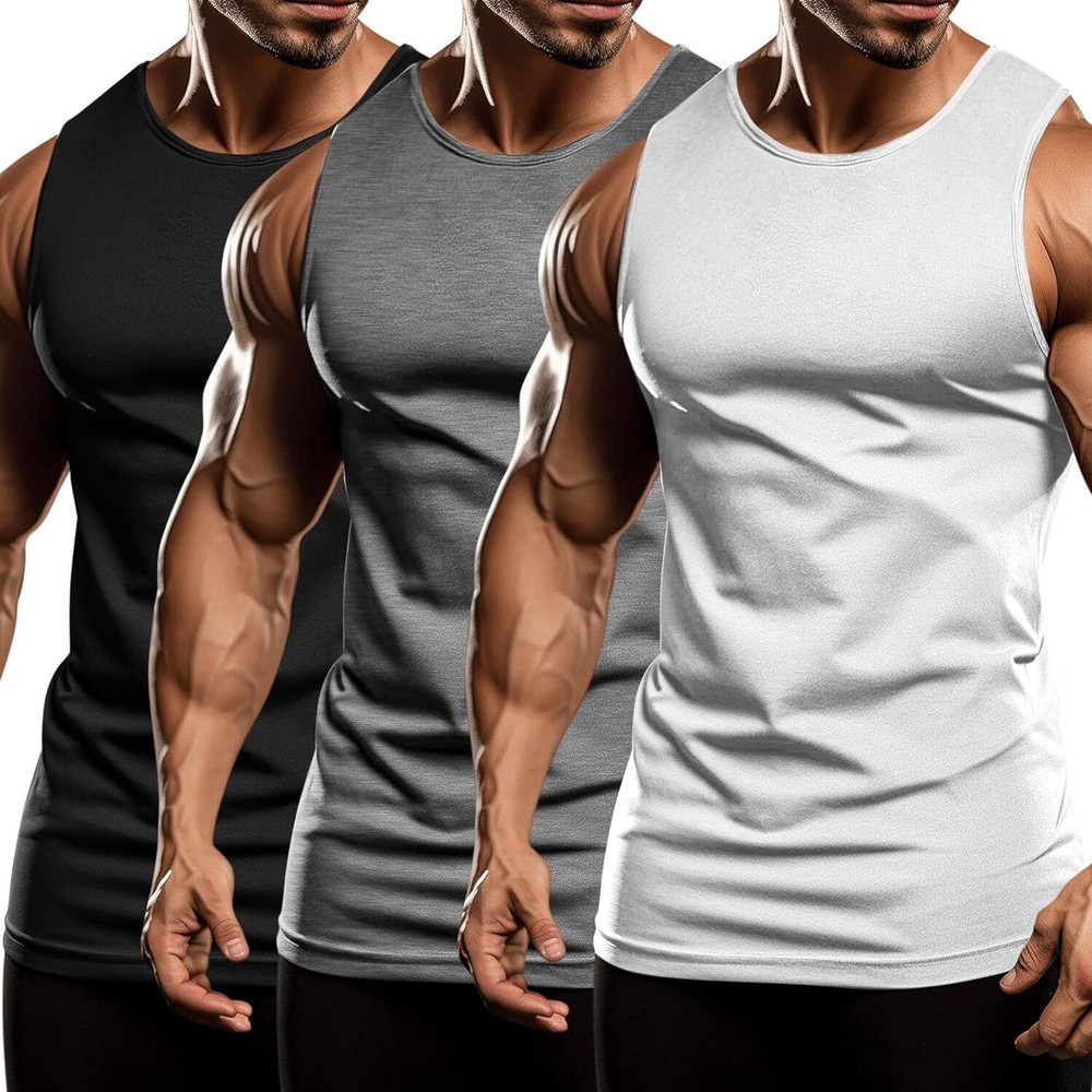 Men’s Tank Tops Vest Sleeveless Gym Workout Bodybuilding Fitness Muscle T-Shirts