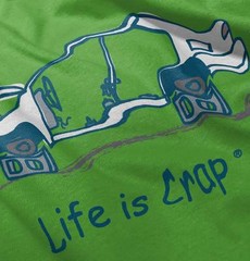 Life is Crap Scrap Car Funny Auto Mechanic Womens or Mens Crewneck T Shirt Tee