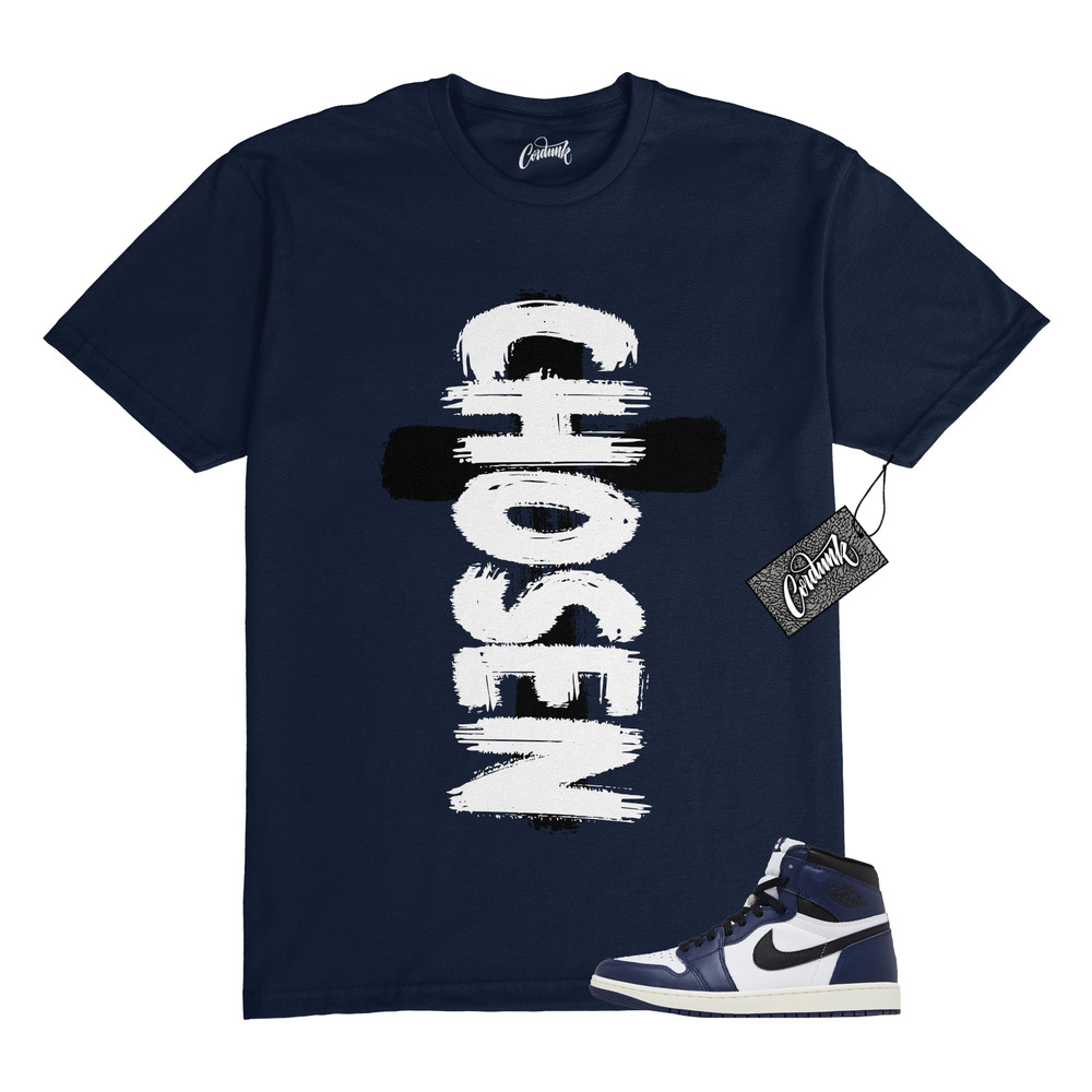 1 Midnight Navy Black White Sail Retro High OG T Shirt to Match CHOSEN Jordan