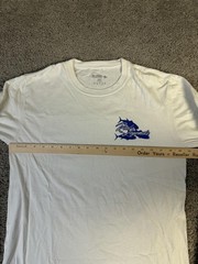 Reel Legends Shirt Mens Medium White Long Sleeve Graphic Tuna Fish Fishing Logo