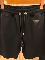 Prada Men T-Shirt & Shorts Set Black Color 2026 Collection Cotton Size Medium