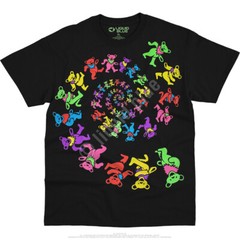 GRATEFUL DEAD-SPIRAL BEARS BLACKLIGHT-GLOW N BLKLT-SHIRT S-M-L-XL-2X,3X Garcia