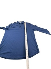 Left Coast Tee Mens Blue Long Sleeve Henley Shirt Cotton Casual XL