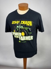 John Deere Power To The Farmer Black Graphic T-Shirt Large