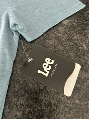 Lee T Shirt Men’s Logo Denim Jeans Large L Blue -NWT New