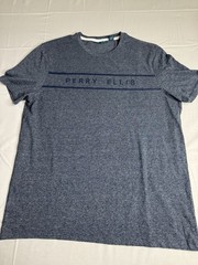 Perry Ellis Men’s Logo Crew Neck Short Sleeve T-Shirt Gray Size L
