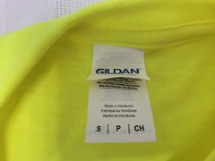 Mens’s Safety Yellow Cotton Blend High Vis Long Short Sleeve T Shirt X2 Small