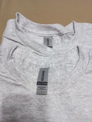 Gildan 2 Gray Heavy Cotton 2 White Large Lay Flat Collar