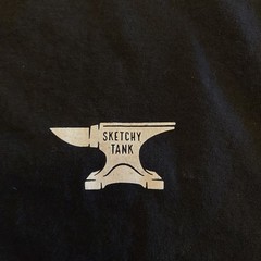 Sketchy Tank Adult Medium Black Graphic Tee Holding It Down
